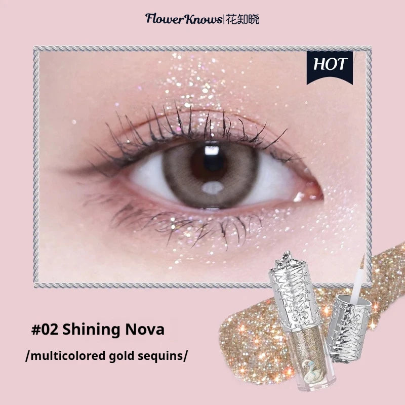 Flower Knows Swan Ballet Liquid Glitter Eyeshadow 4g Liquid Glitter Eyeshadow HIP 02