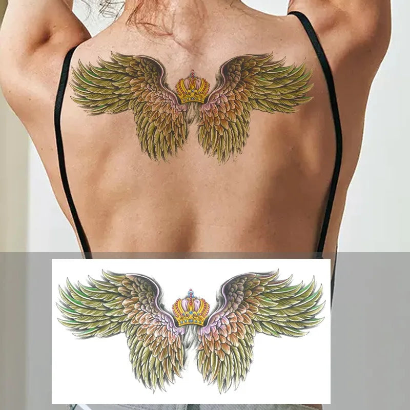 Large Waterproof Temporary Tattoo Sticker – Floral Butterfly Gem