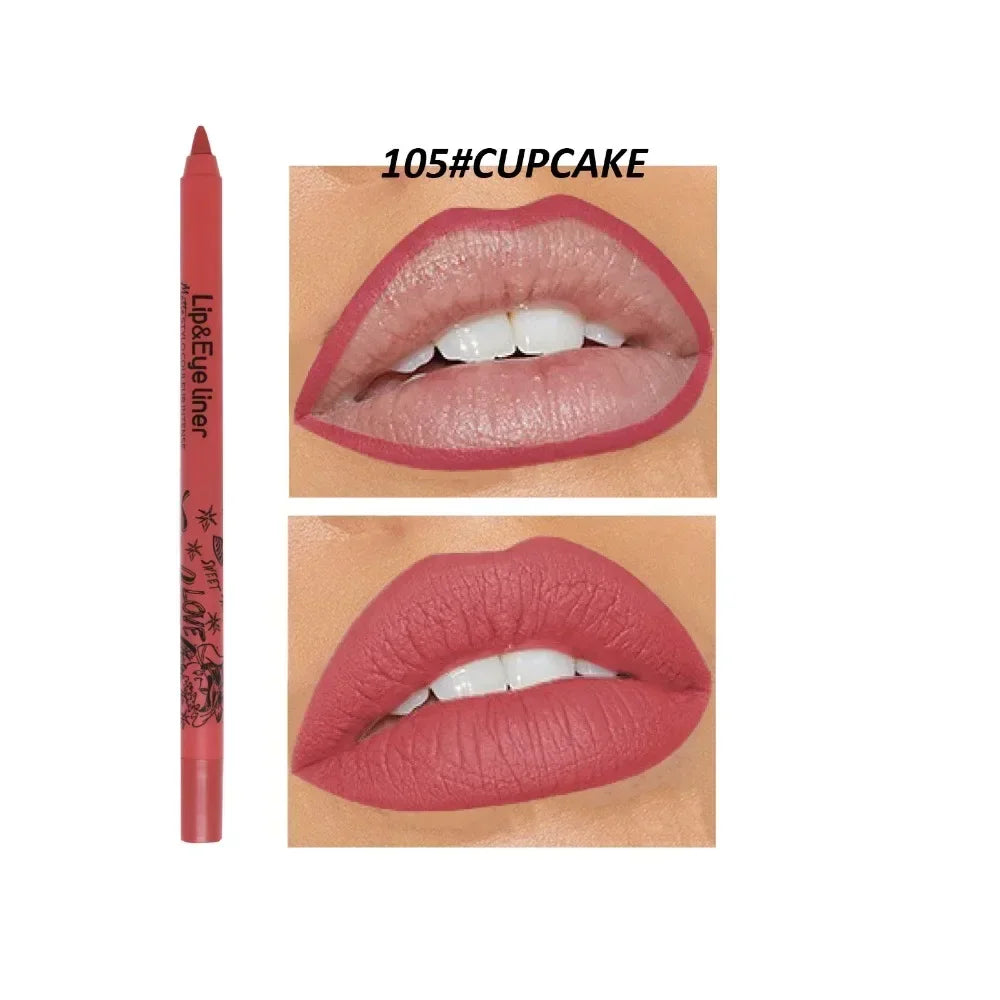 20 Color Slim Lip Liner Pencil Sexy Pink Brown Rose Lip Outline Matte Nude Lipstick Contouring Tint Waterproof Crayon Pen Makeup HIP 05