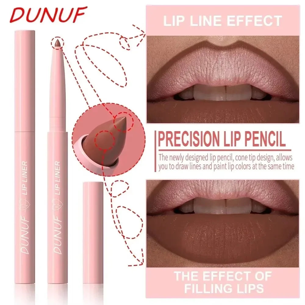 Tapered Nib Lip Liner Pencil Matte Red Brown Plumping Lip Stain Lasting Waterproof Fine Lipstick Slim Lip Outline Contour Makeup HIP