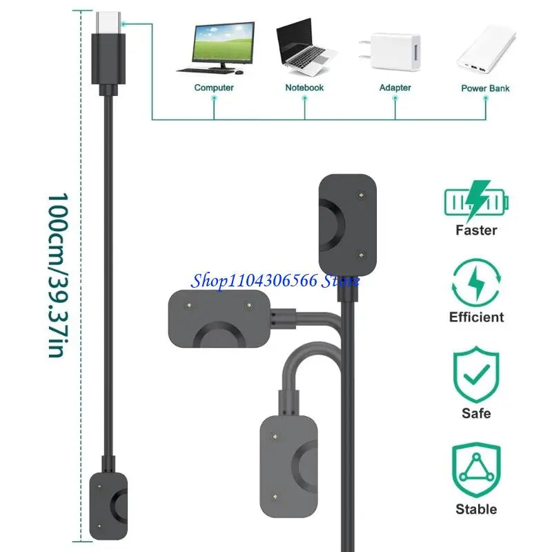 USB Smartwatch Charging Cable 60cm – Fast & Compact Cord Smartwatch Charging Cable HIP
