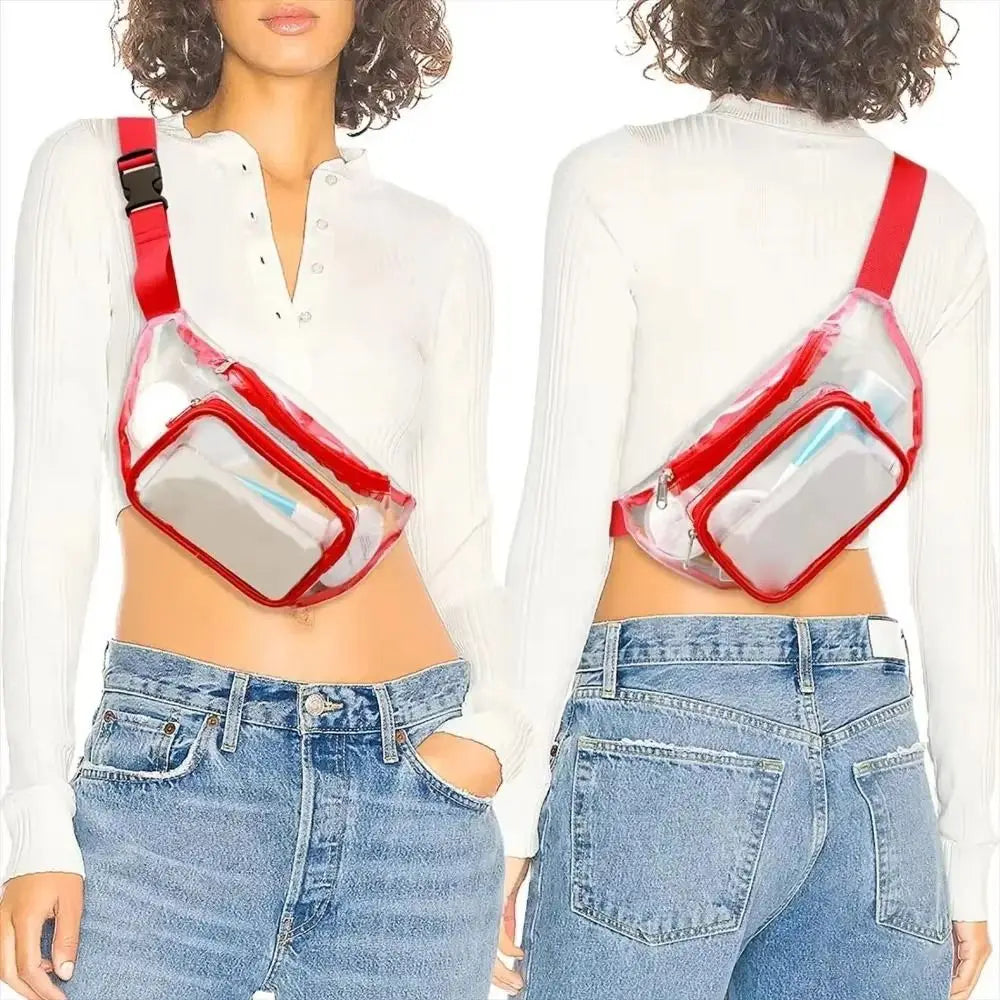 Clear Fanny Pack – Waterproof PVC Stadium Approved Sports Bag Clear Fanny Pack HIP