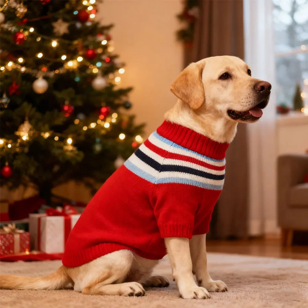Knit Big Dog Sweater Christmas Pet Turtleneck Doggy Sweatshirt for Extra Large Dogs boy Girl,Large Size Dog Cold Dog Sweater HIP