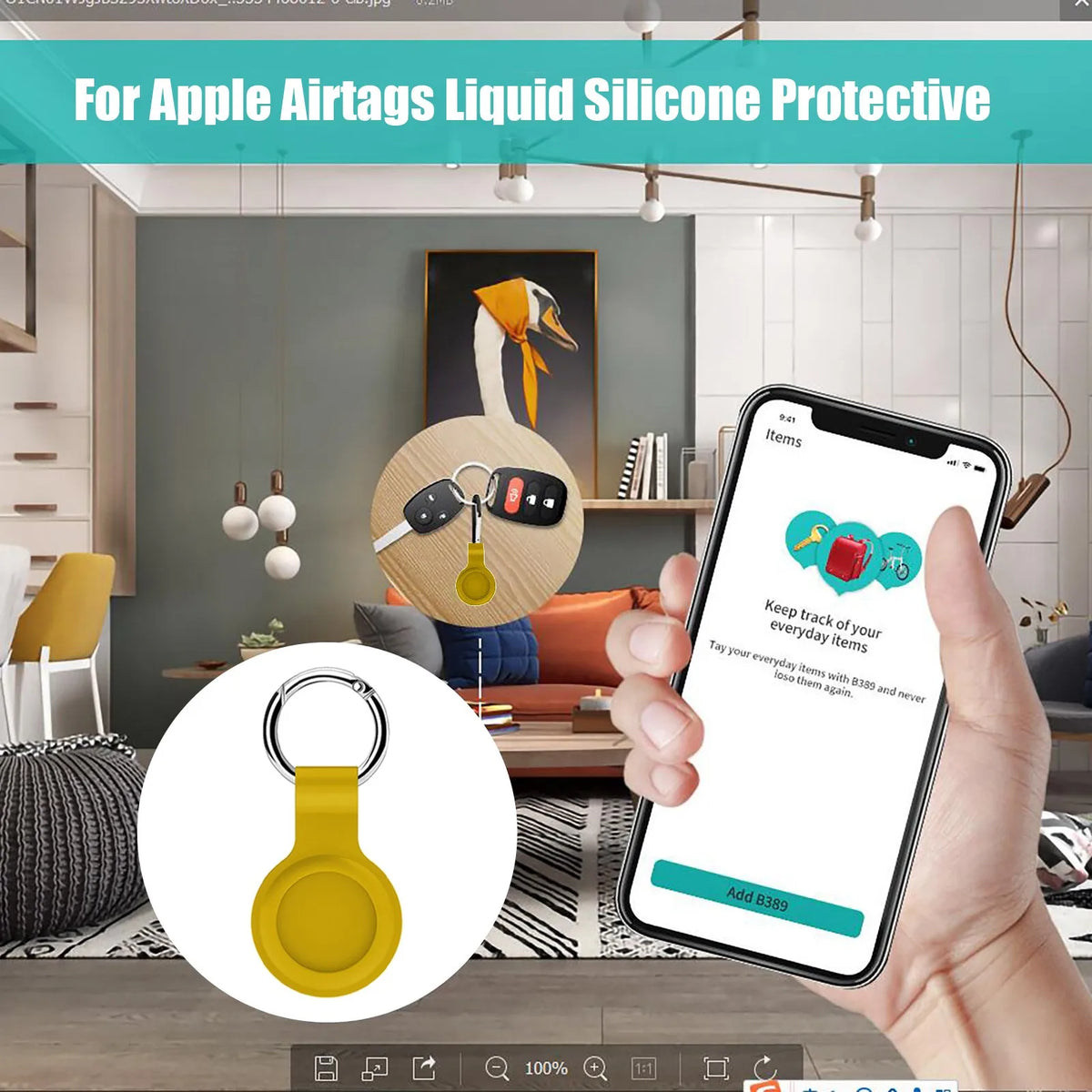 Silicone AirTag Case – Waterproof Tracker Cover for Keys & Pets Tracker Accessory Case HIP