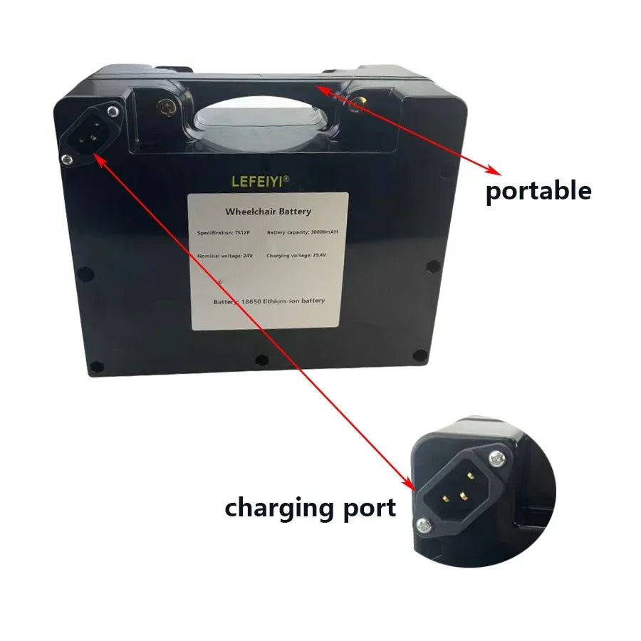 24V 30Ah Li-Ion Battery for Electric Wheelchair & Scooter Lithium-Ion Battery Pack HIP
