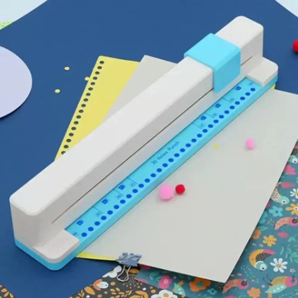 30-Hole Paper Punch Machine – Multi-Size Loose Leaf Puncher Manual Hole Punch HIP