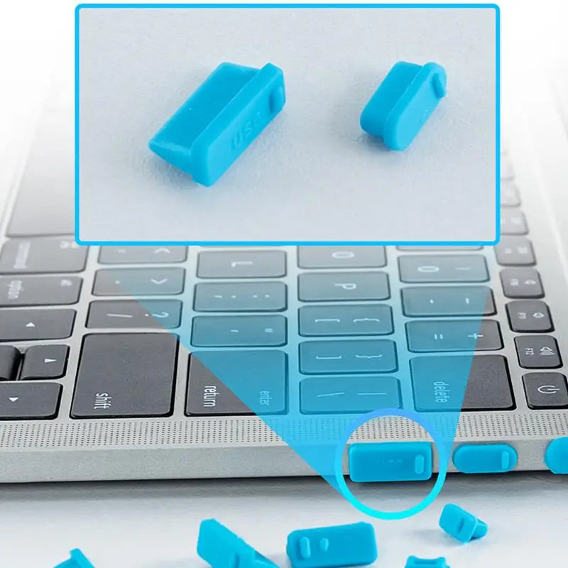16-Piece Silicone Laptop Dust Plug Set – USB, HDMI, RJ45 & More Laptop Port Covers HIP