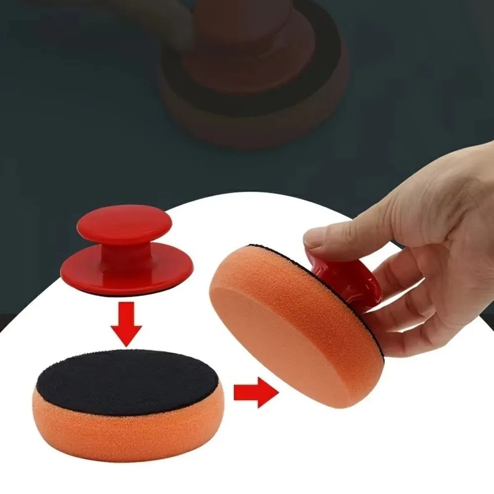 6-Piece Car Wax Polish Pad Kit with Handle | Foam Sponge Car Polish Pad Kit HIP