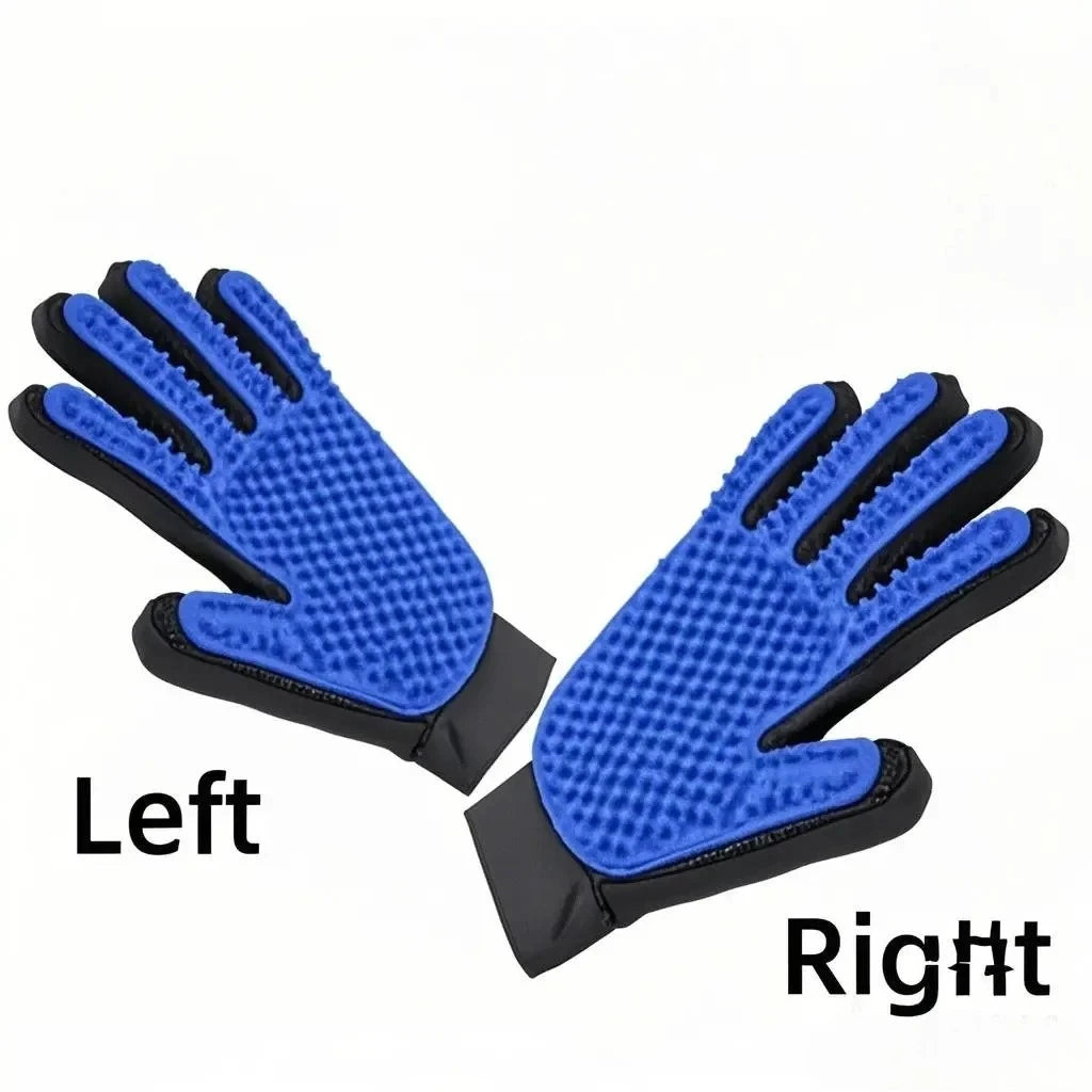 Silicone Pet Grooming Glove – Cat & Dog Hair Removal Pet Grooming Glove HIP C790-Blue 2pcs