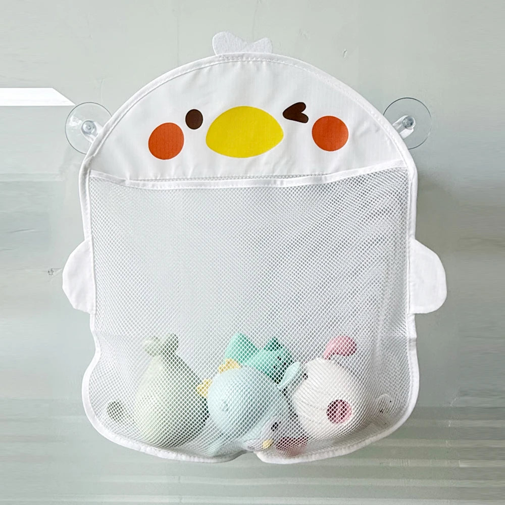 Hanging Bath Toy Storage Mesh Bag – Quick Dry Kids Organizer Bath Toy Organizer HIP C111-White