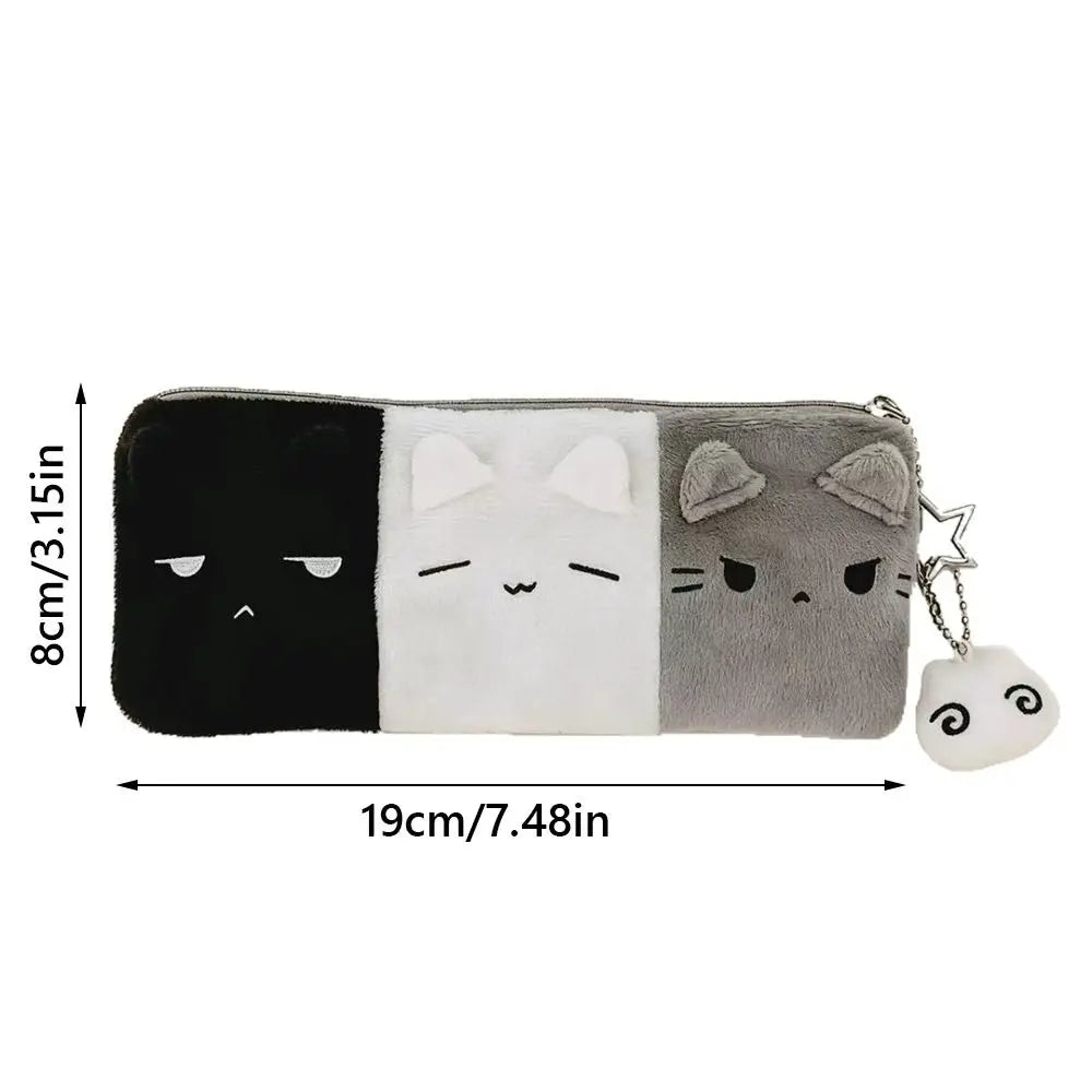 Black White Grey Kitten Pencil Case – Large Capacity Pouch Pencil Case HIP