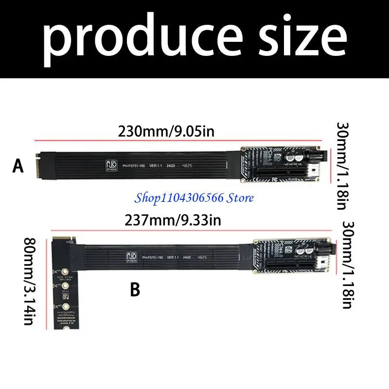 PCIe 4.0 to M.2 NVMe Flexible Extension Cable | 2230–2280 NVMe Extension Cable HIP