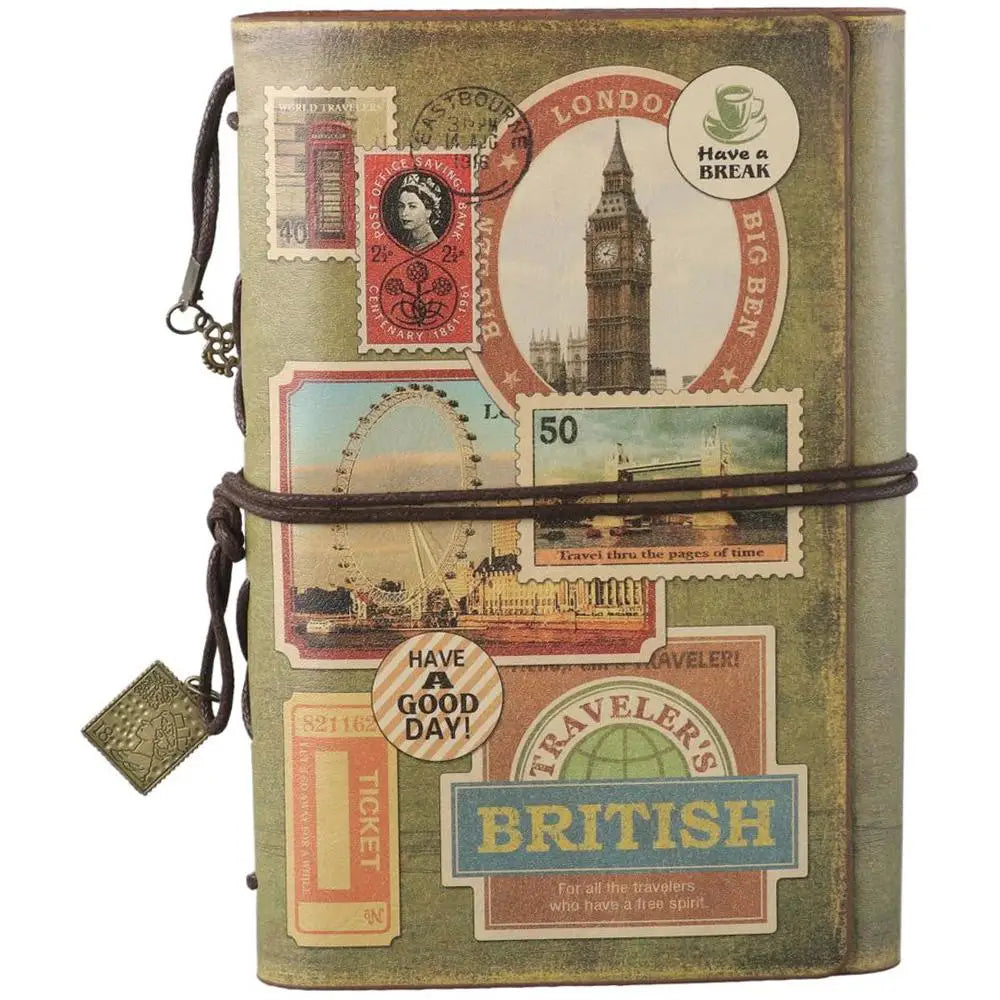 Vintage Leather Traveler Notebook – Refillable Writing Journal Leather Travel Journal HIP Burgundy