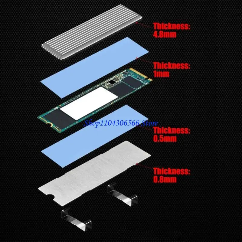 M.2 2280 SSD Aluminum Heatsink – Passive Cooling Fin SSD Heatsink HIP