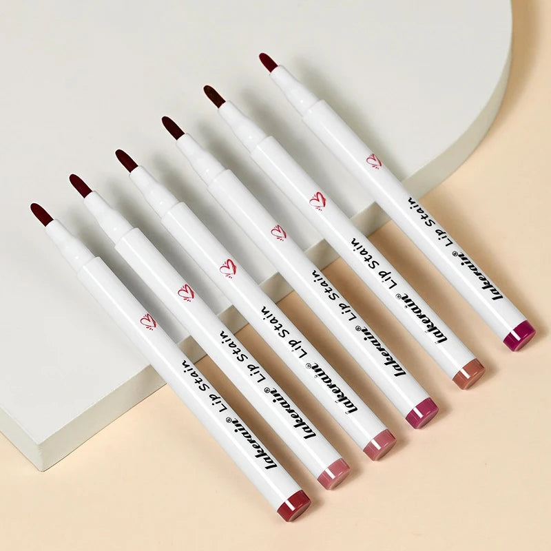 Matte Liquid Lip Stain Marker Pencil Long Lasting Waterproof Non Stick Cup Dye Lip Tint Natural Outline Plumping Lip Contour Pen HIP