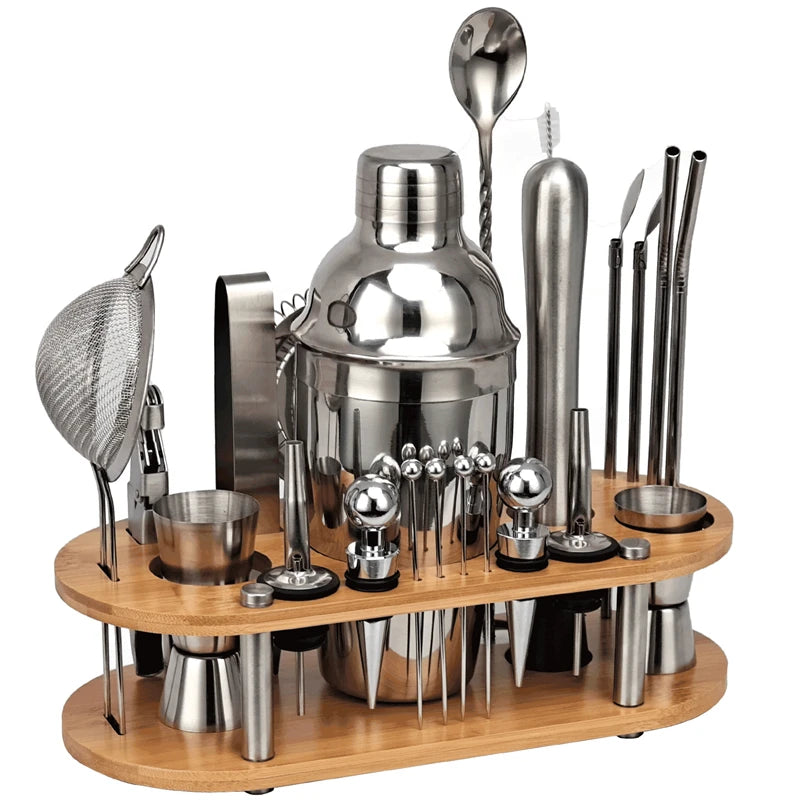 23-Piece Stainless Steel Cocktail Shaker & Bartender Kit Cocktail Shaker Set HIP