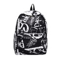 Women's Nylon Graffiti Backpack – Large Capacity & Waterproof Women's Backpack HIP Black