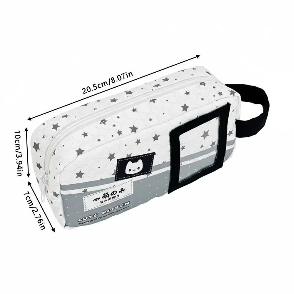 Cute Star Kitten Pencil Case – Large Capacity Zipper Pen Bag Pencil Case HIP