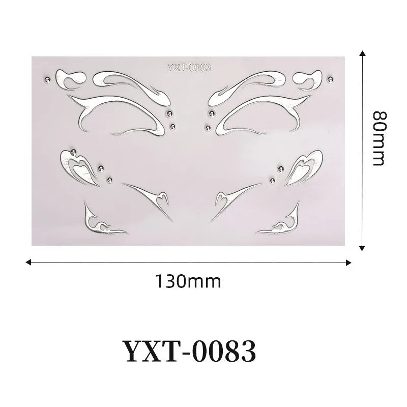Silver Cosplay Eyelashes Eye Wing Tattoo Eyeliner Sticker Metal Facial Sticker Self Adhesive Face Decor Moon Star Tattoo Makeup HIP 0083