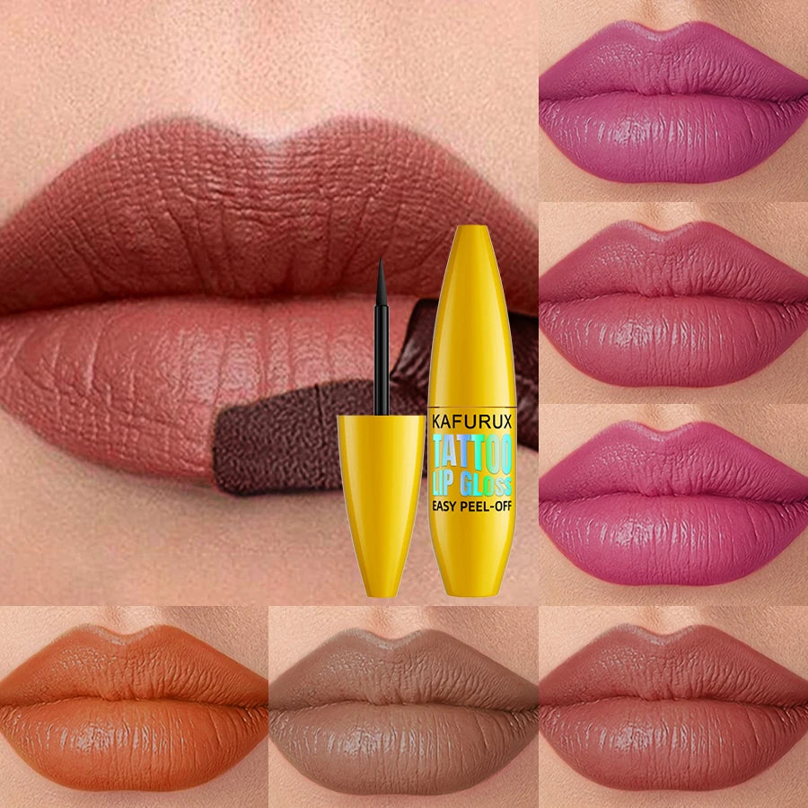 KAFURUX 7-Color Korean Matte Peel-Off Lip Tint & Stain Peel-Off Lip Tint HIP