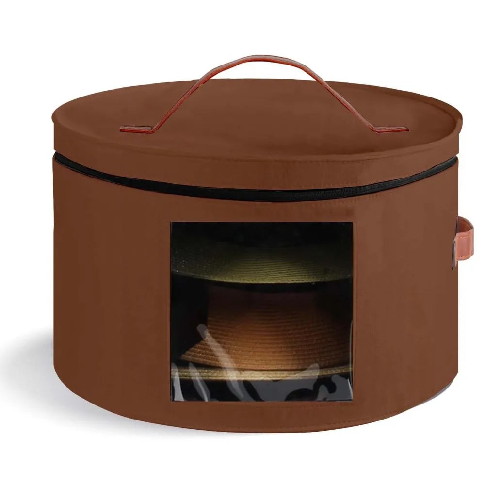 Collapsible Felt Hat Storage Box – Wide Brim Hat Organizer Hat Storage Box HIP Coffee-43-26cm-