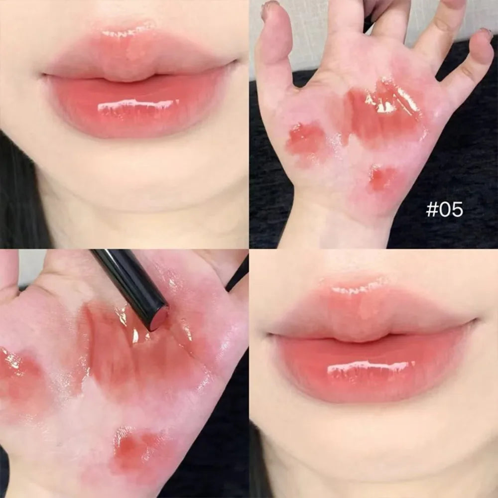 Mirror Glass Lip Glaze Moisturizing Nude Lip Gloss Crystal Juicy Shine Lip Tint Long Lasting Non Fade Tender Girl Lips Cosmetic HIP 05