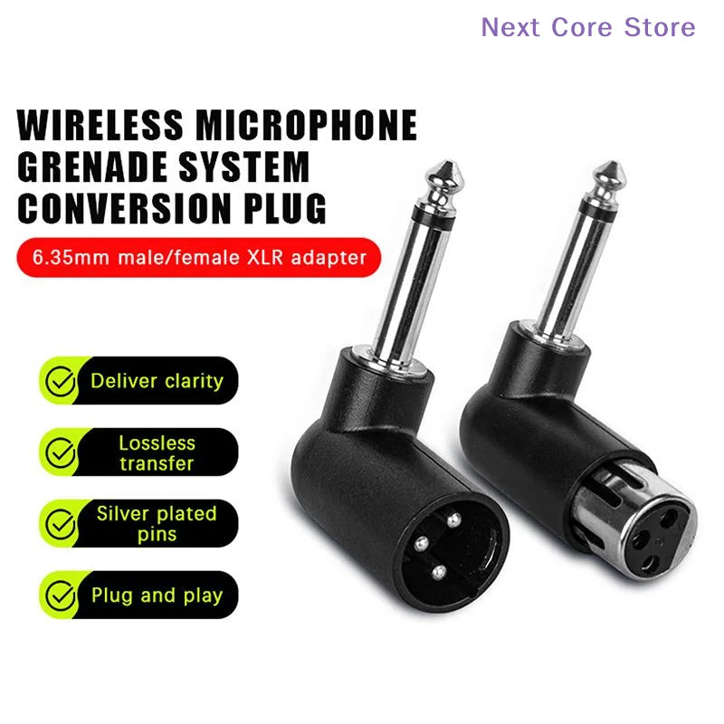 XLR to 6.35mm Right Angle Audio Adapter | Plug & Play Audio Adapter HIP