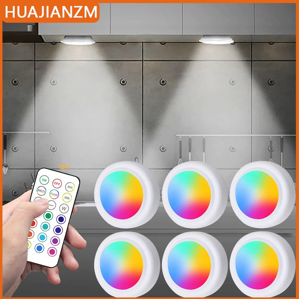 RGB Under Cabinet LED Light – 12 Color Touch & Remote Dimmer LED Cabinet Light HIP