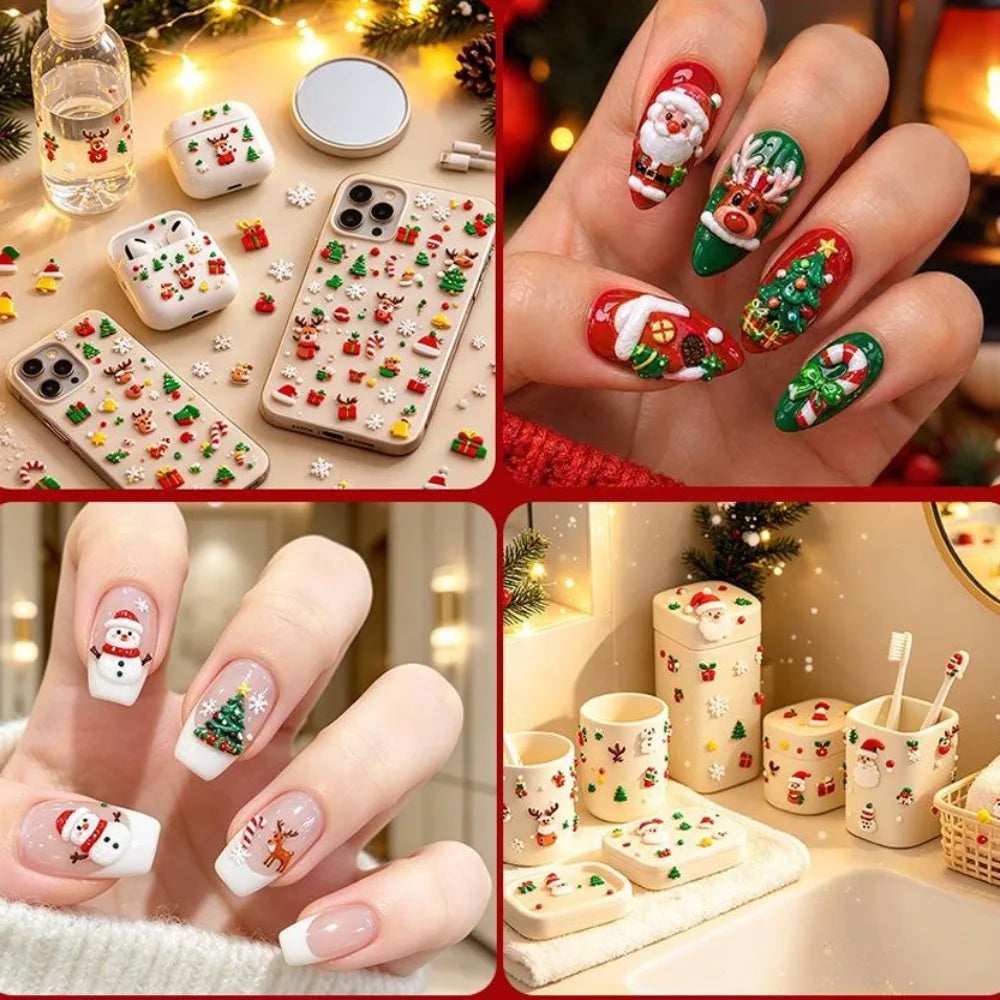 5D Embossed Nail Art Stickers Waterproof Halloween Christmas Handset Decals DIY Manicure Graffiti Decoration Nails Art Ornament HIP