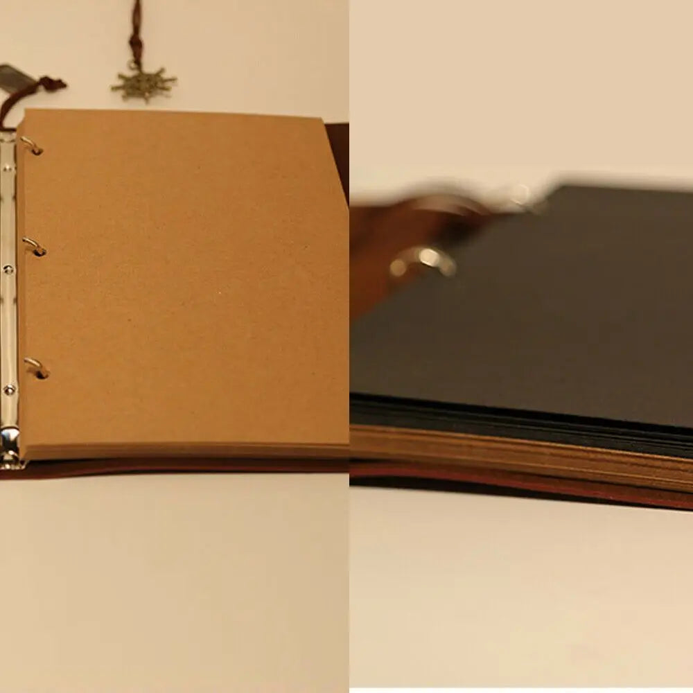 Vintage Leather Photo Album – 40 Pages, Holds 120 Photos Photo Album HIP