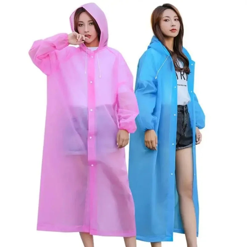 EVA Waterproof Rain Poncho – Unisex Clear Hoodie Raincoat Rain Poncho HIP