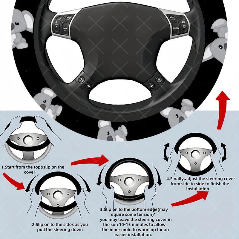 Koala Steering Wheel Cover – Universal Fit, All Vehicles Steering Wheel Cover HIP