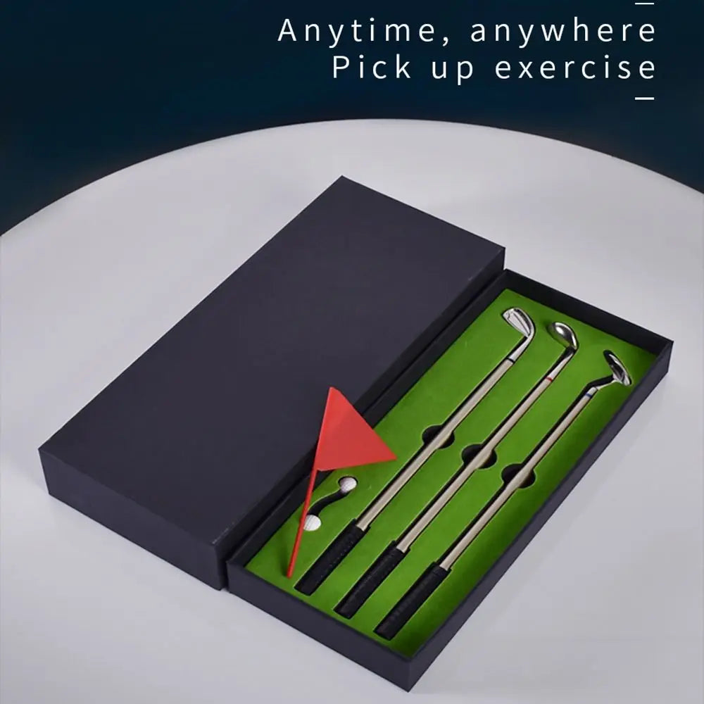 Golf Putter Ballpoint Pen Gift Set – 3 Pens, Blue Black Red Novelty Pen Gift Set HIP