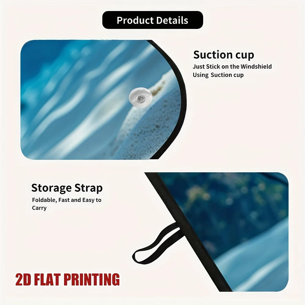 Shark Windshield Sunshade – Foldable UV Blocking Car Shade Car Windshield Sunshade HIP