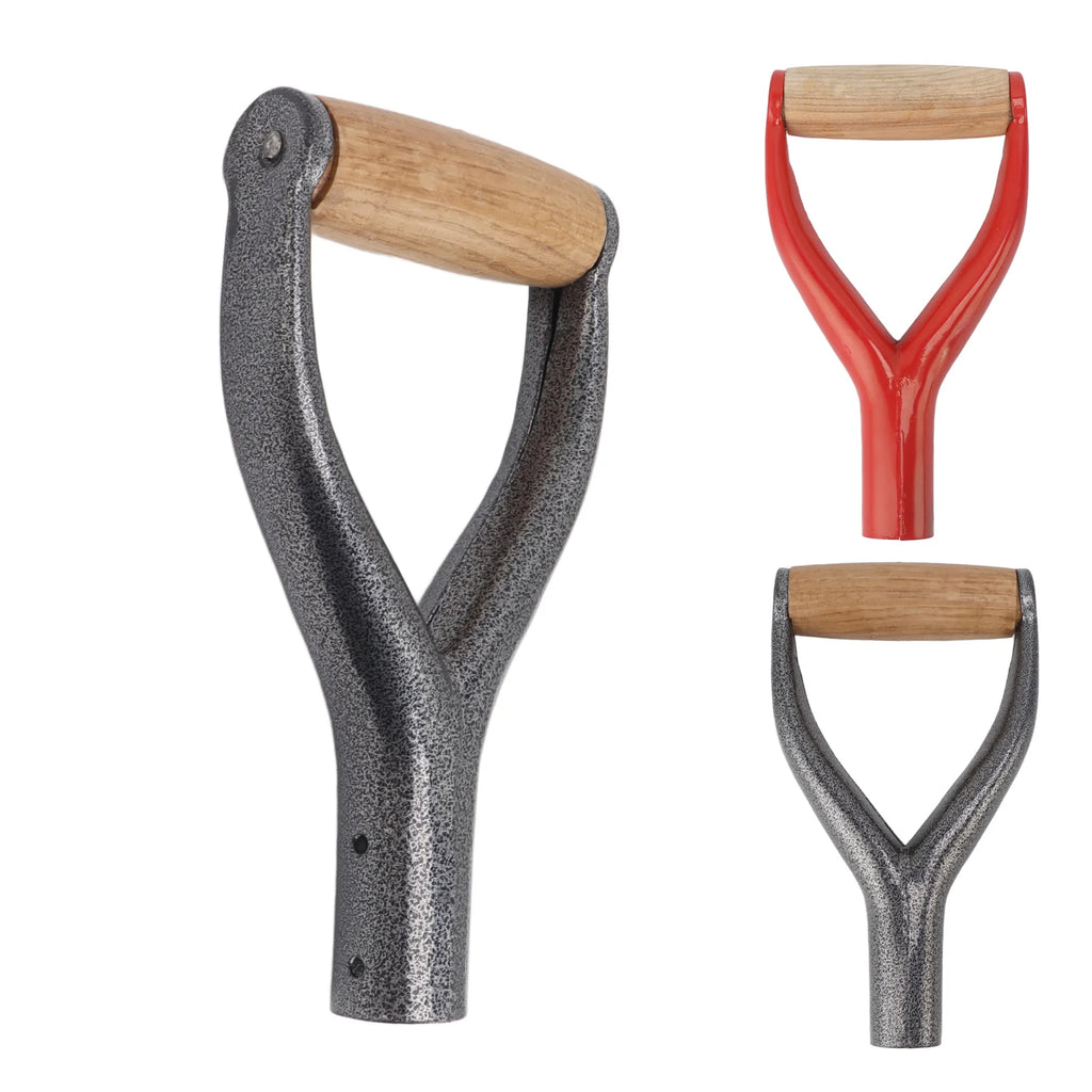 Shovel Handle Strudy Structure 12.22in Inside Diameter Ergonomic Design Spade Handle Y Shaped with Wooden Grip for Raking Tool HIP