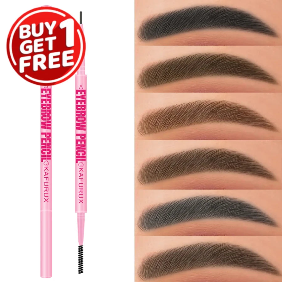 6 Colors Ultra-Fine Double Headed Eyebrow Pencil Waterproof and Long-lasting Brown Non-smudged Eye Brow Pen with Brush Cosmetics HIP