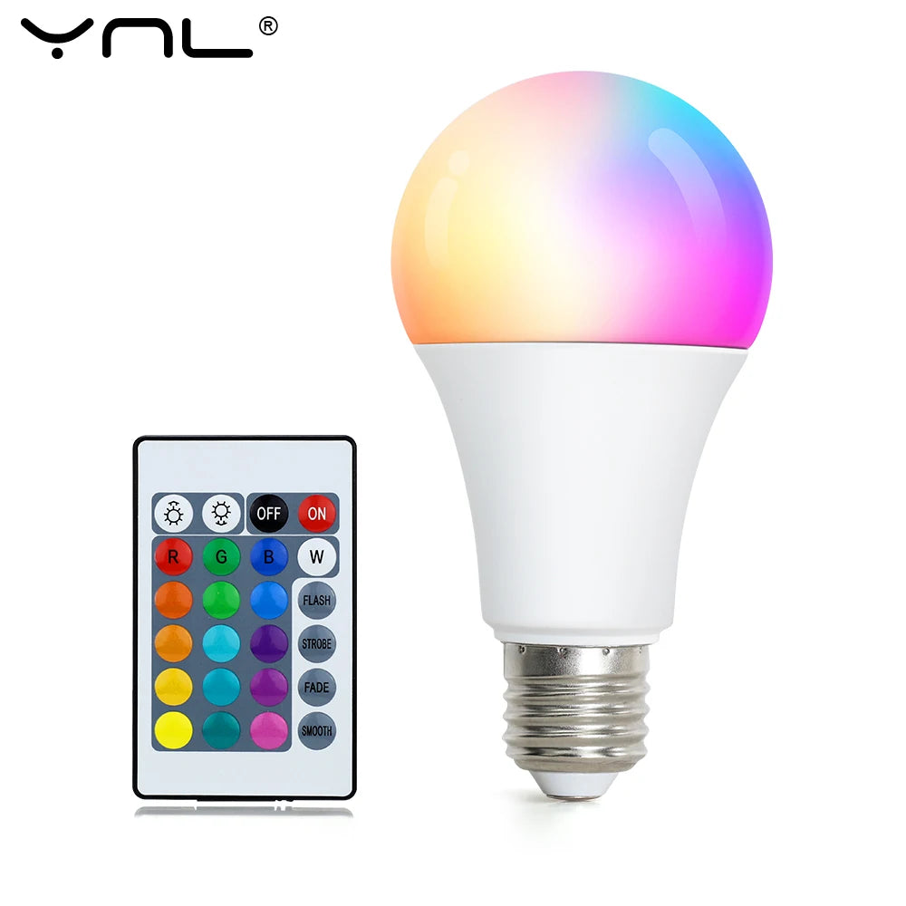 E27 RGBW LED Bulb 5W 10W 15W with IR Remote Control RGB LED Bulb HIP 5W