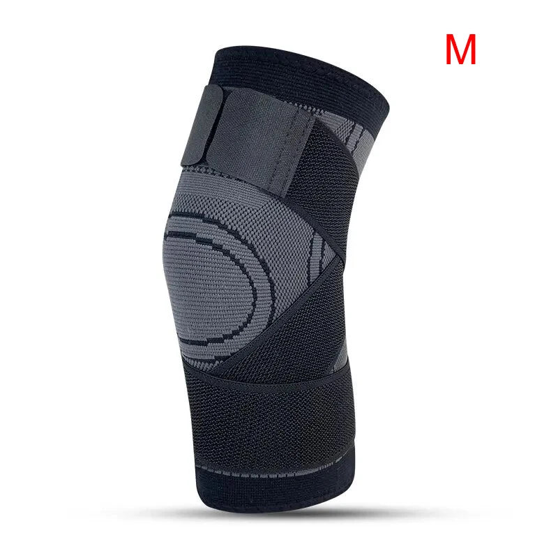 Adjustable Nylon Sports Knee Brace – Patella Stabilizer Knee Brace Support HIP M-Black