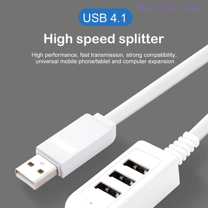 1.2M 3-in-1 USB Hub Cable – USB-A & USB-C Fast Charge USB Hub Cable HIP