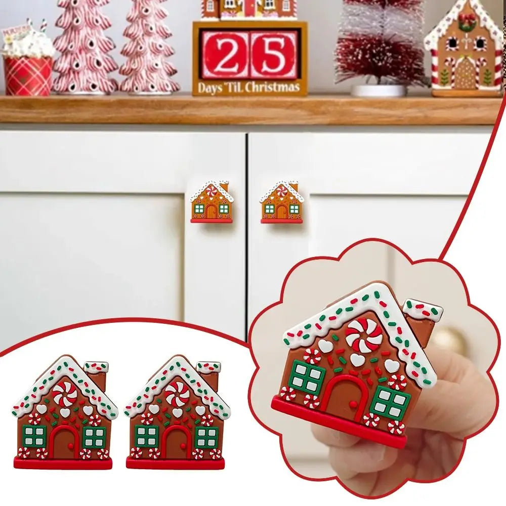 Gingerbread House Christmas Drawer Knob Covers – 1/2 Pack Holiday Knob Covers HIP