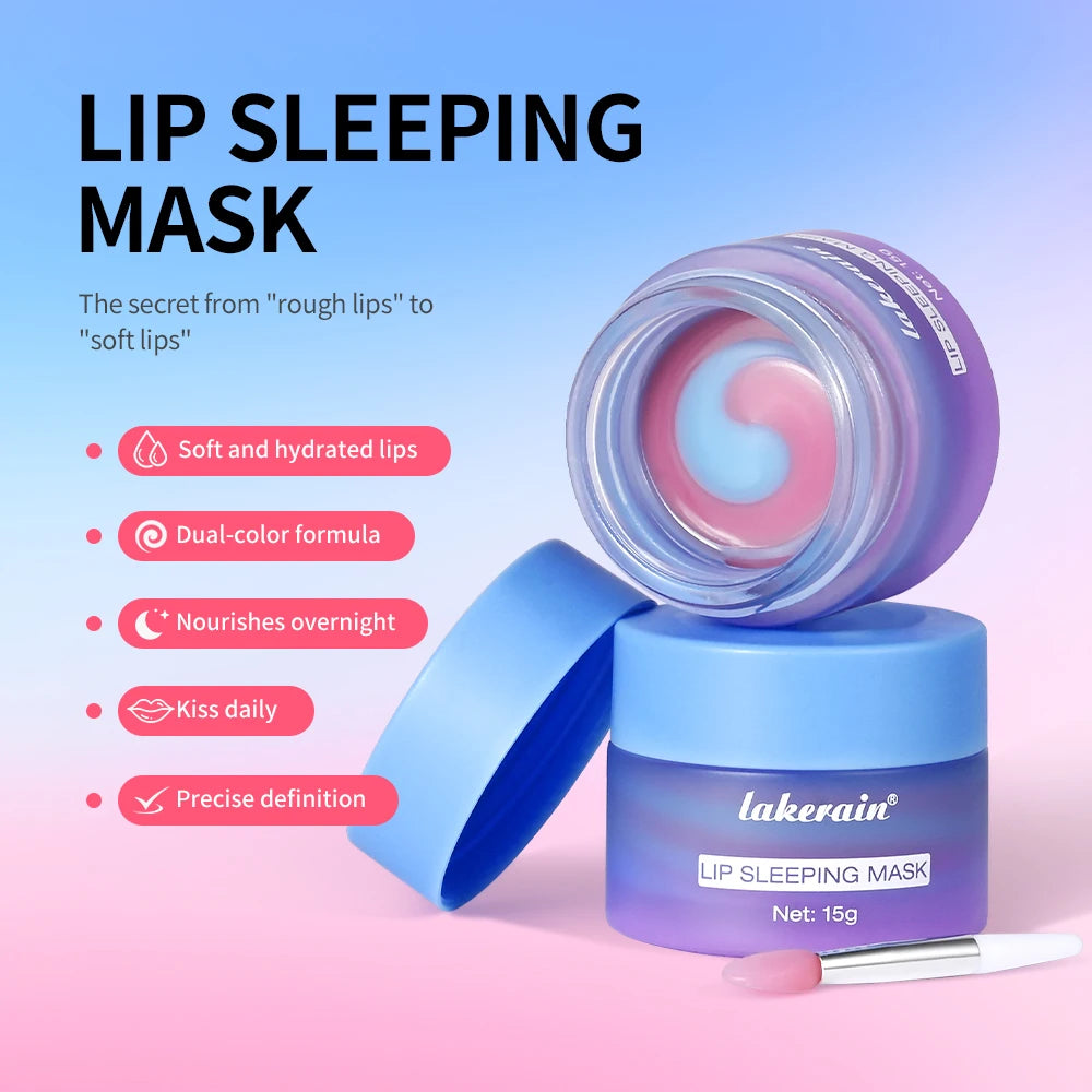 Blueberry Lip Sleeping Mask Overnight Dual Color Hydration For Dry Cracked Skin Reduces Fine Lines Moisturizing Nourish Lip Care HIP