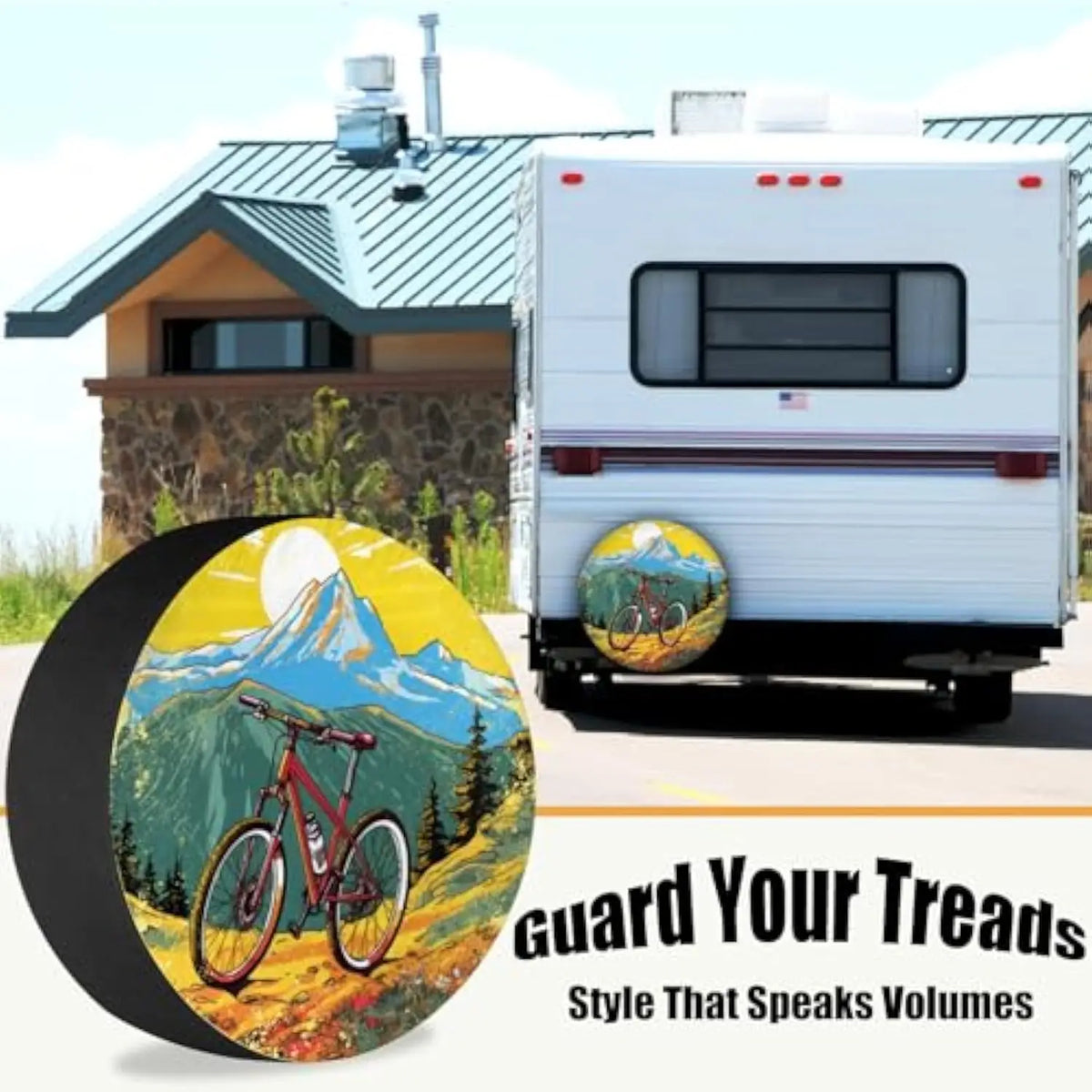 Mountain Biking Spare Tire Cover – Polyester, RV SUV Trailer Spare Tire Cover HIP