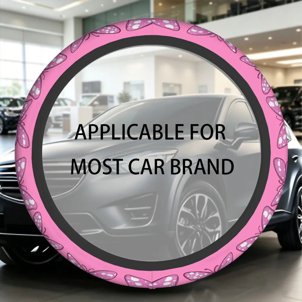 Pink Butterfly Steering Wheel Cover – Universal Car Fit Steering Wheel Cover HIP