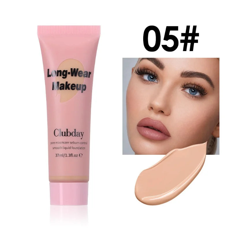 10 Colors Long Wear Liquid Foundation Waterproof Matte Makeup Base Full Coverage Pore Minimizing Creamy Foundation Face Makeup HIP 05