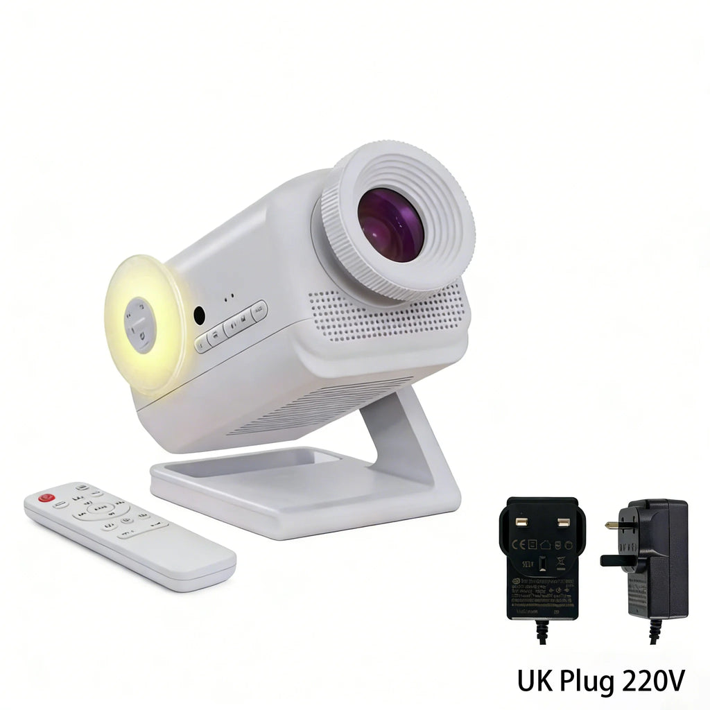 Holographic Star Projector: 60 Dynamic Scenes, 3D HD Floating, Home Cinema Effect, Kids Bedroom Light HIP White-UK plug China Mainland EU