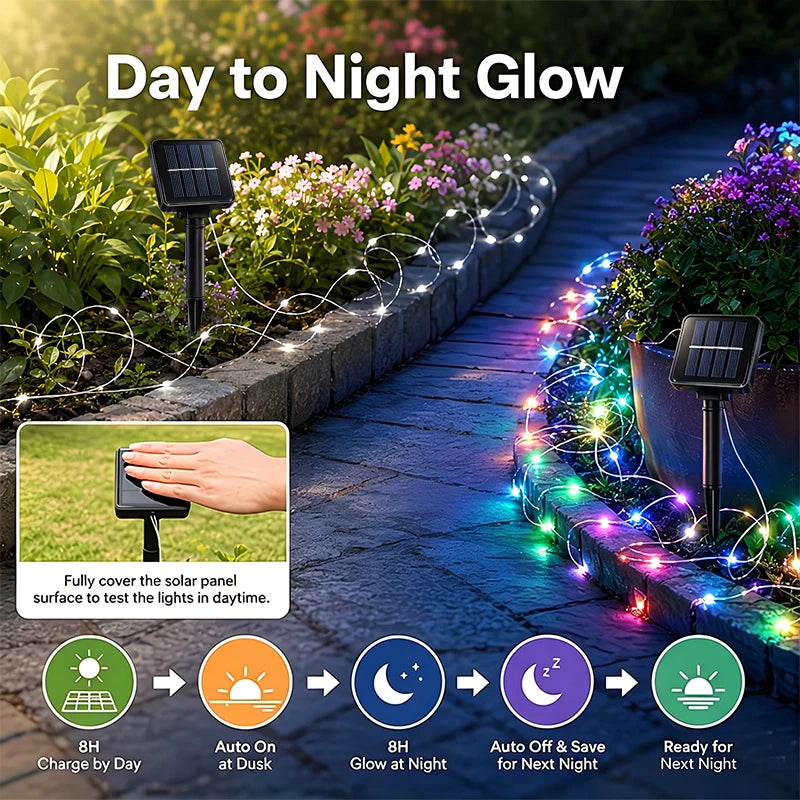 Solar LED String Lights – 8 Modes Waterproof Fairy Lights Solar String Lights HIP