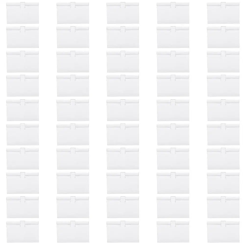 50-Pack Clear Clip-On Label Holders for Shelves & Storage Shelf Label Holders HIP -