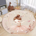 Pink Round Rabbit Rug – Anti-Slip Kids Bedroom Floor Mat Kids Area Rug HIP 4 120X120CM