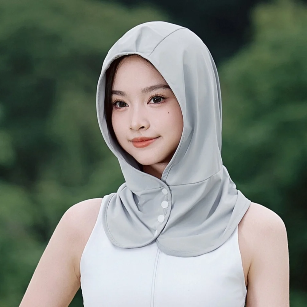 Ice Silk UV Face Mask & Neck Cover – Breathable Sun Protection UV Neck Face Cover HIP Light Grey