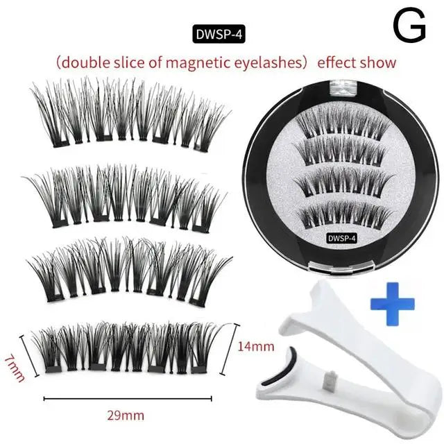 2 Pair 3D Magnetic False Eyelashes Reusable Magnetic Eyelashes With 4 Magnetic Lashes Natural Eyelash Extension Makeup Tools HIP G